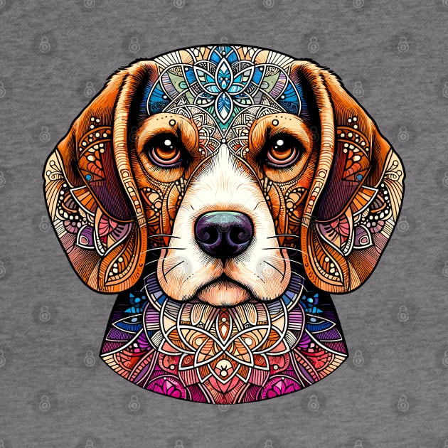 Ornate Beagle Mandala Portrait by AmandaOlsenDesigns